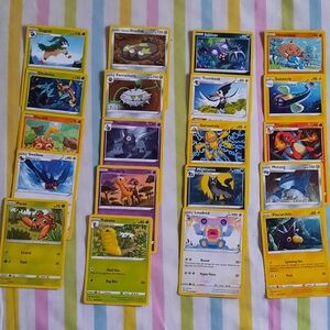 Pokemon Trading Cards - Yellow, Blue, Red, Purple